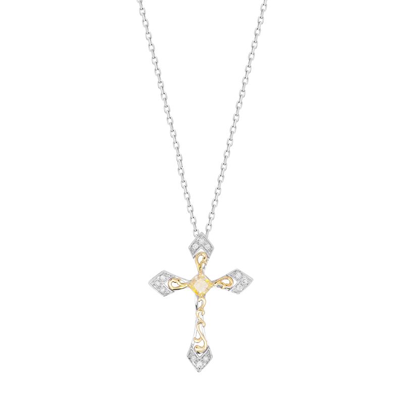 Cross Fancy Diamond Necklace