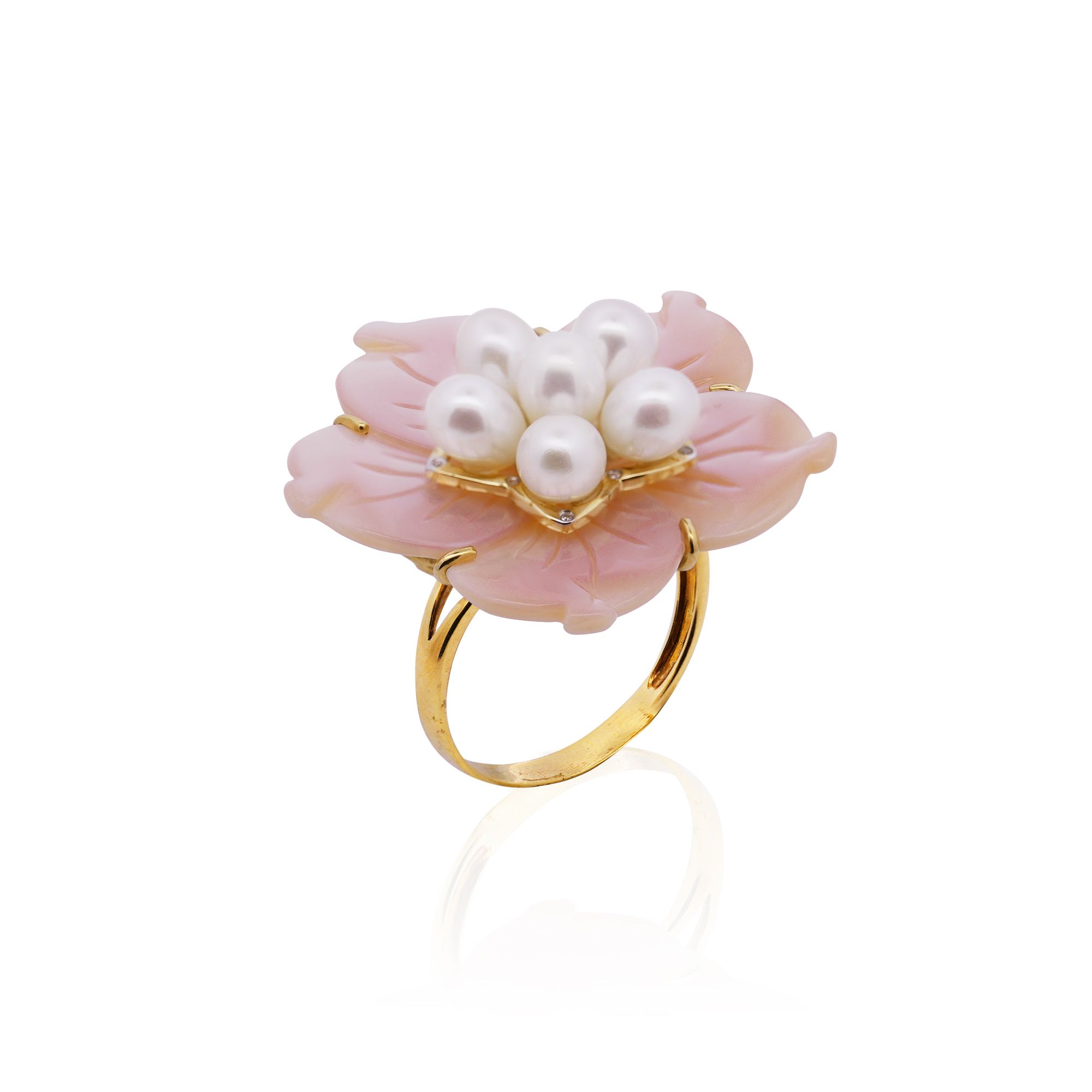 Pink Floral Mother of Pearl Set