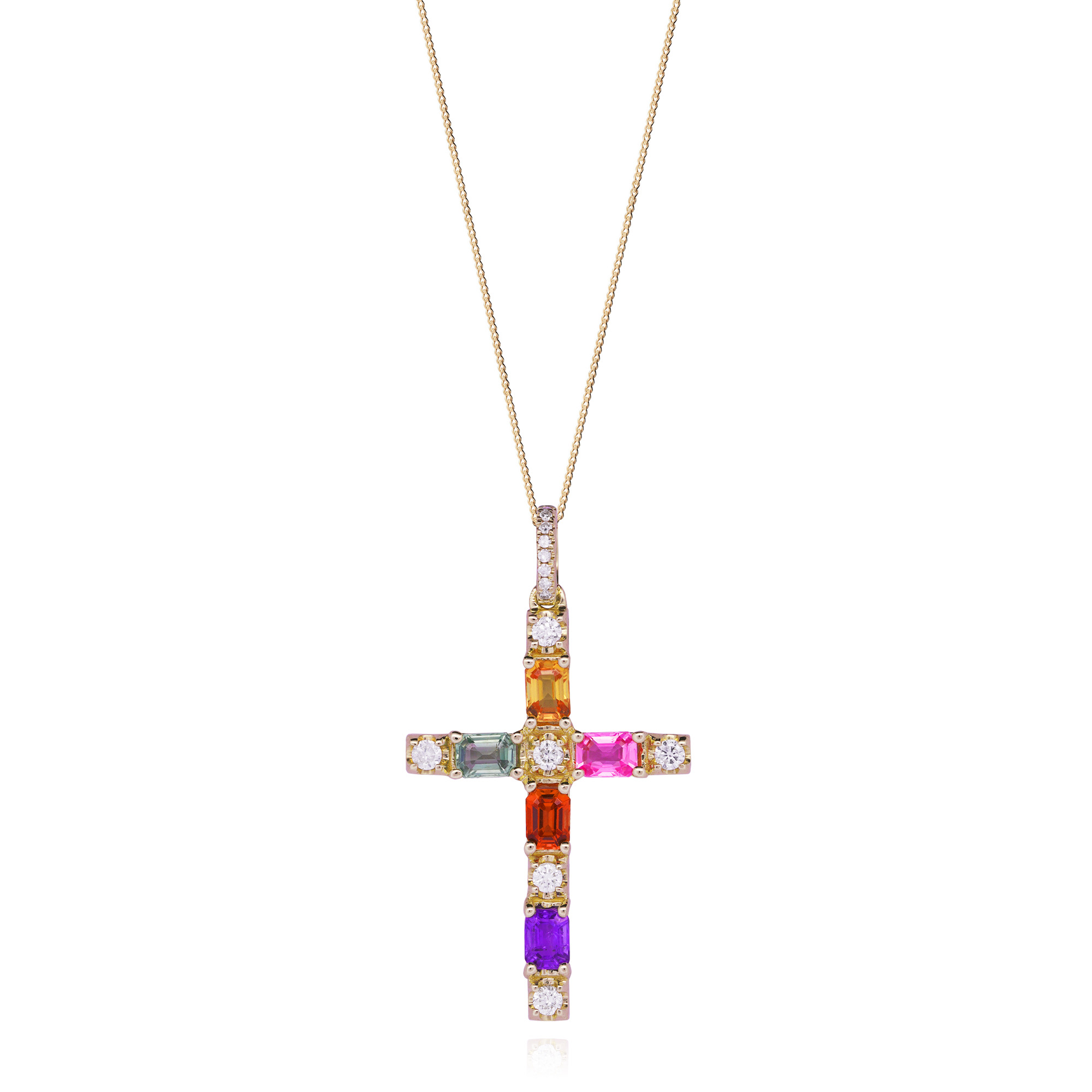 Cross Multi-colored Pendant