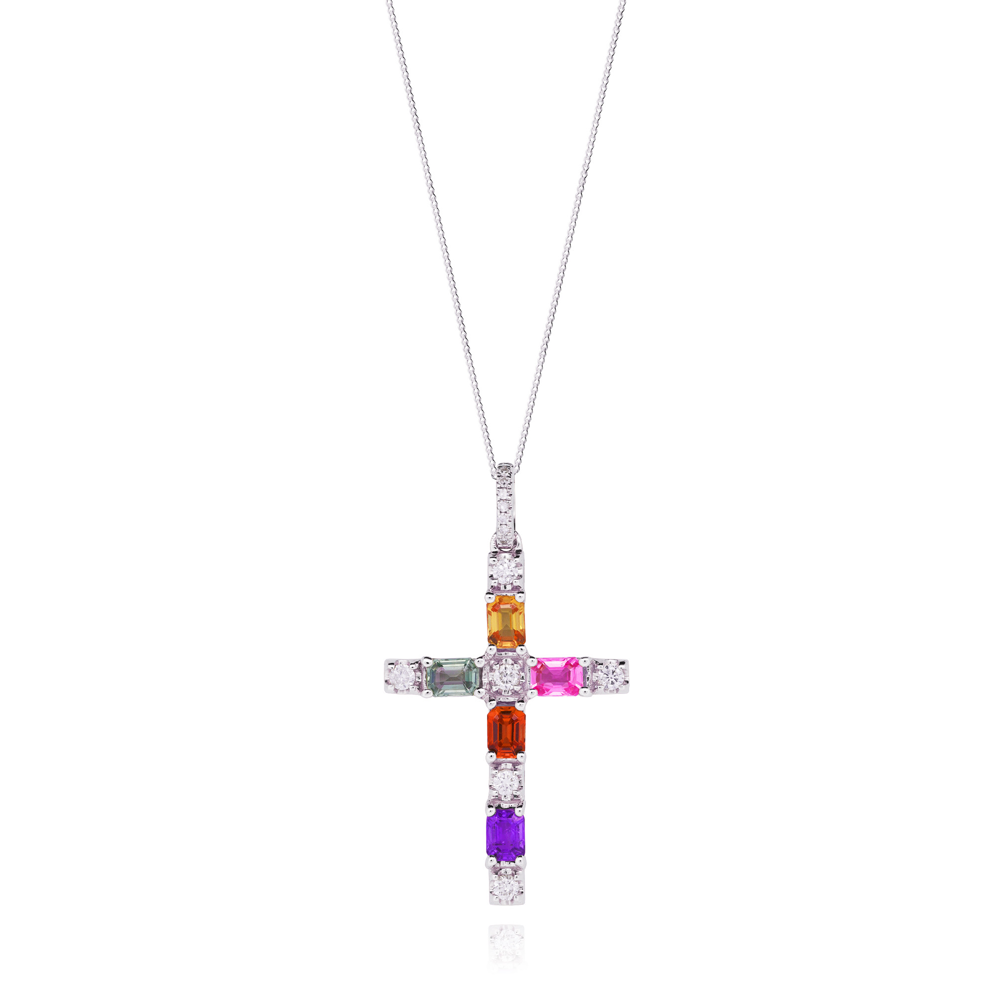 Cross Multi-colored Pendant