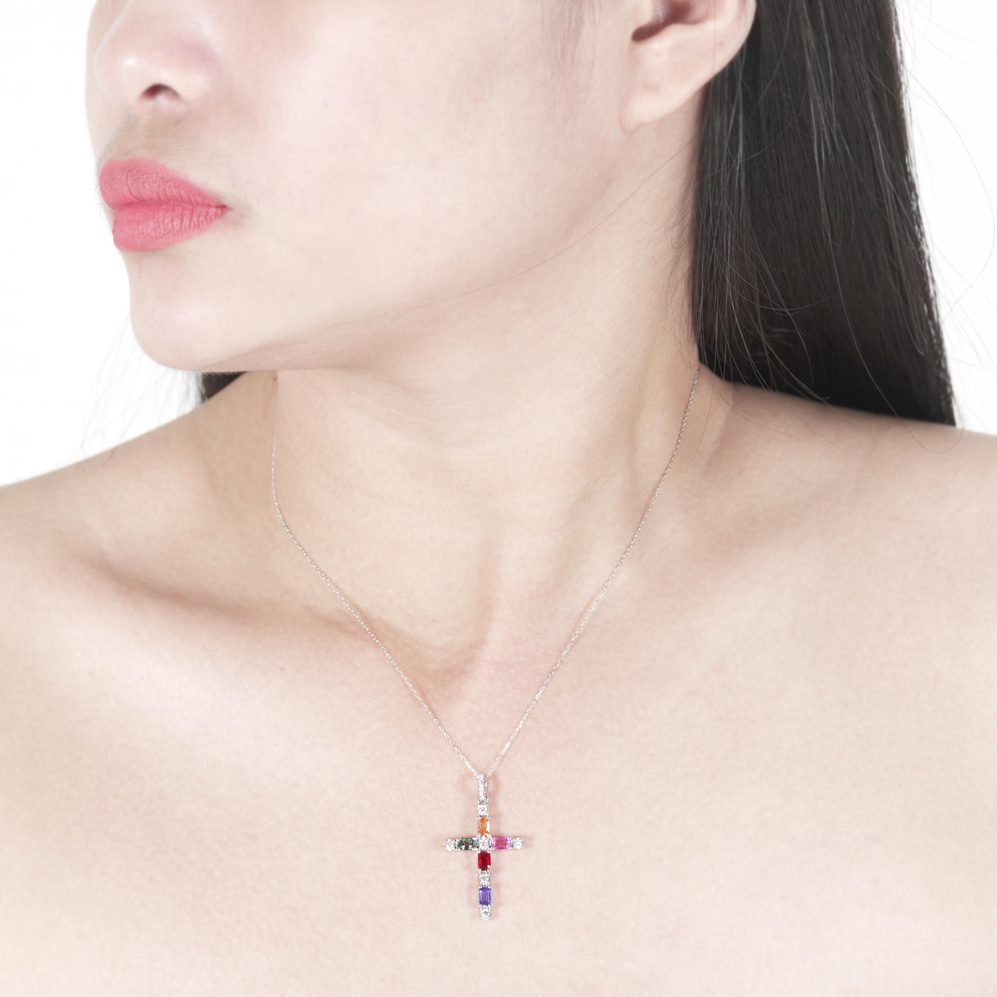 Cross Multi-colored Pendant