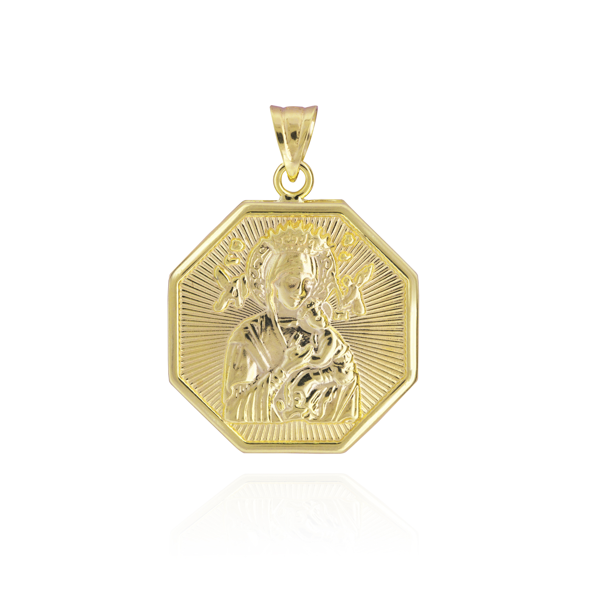 Octagon Back to Back Gold Pendant